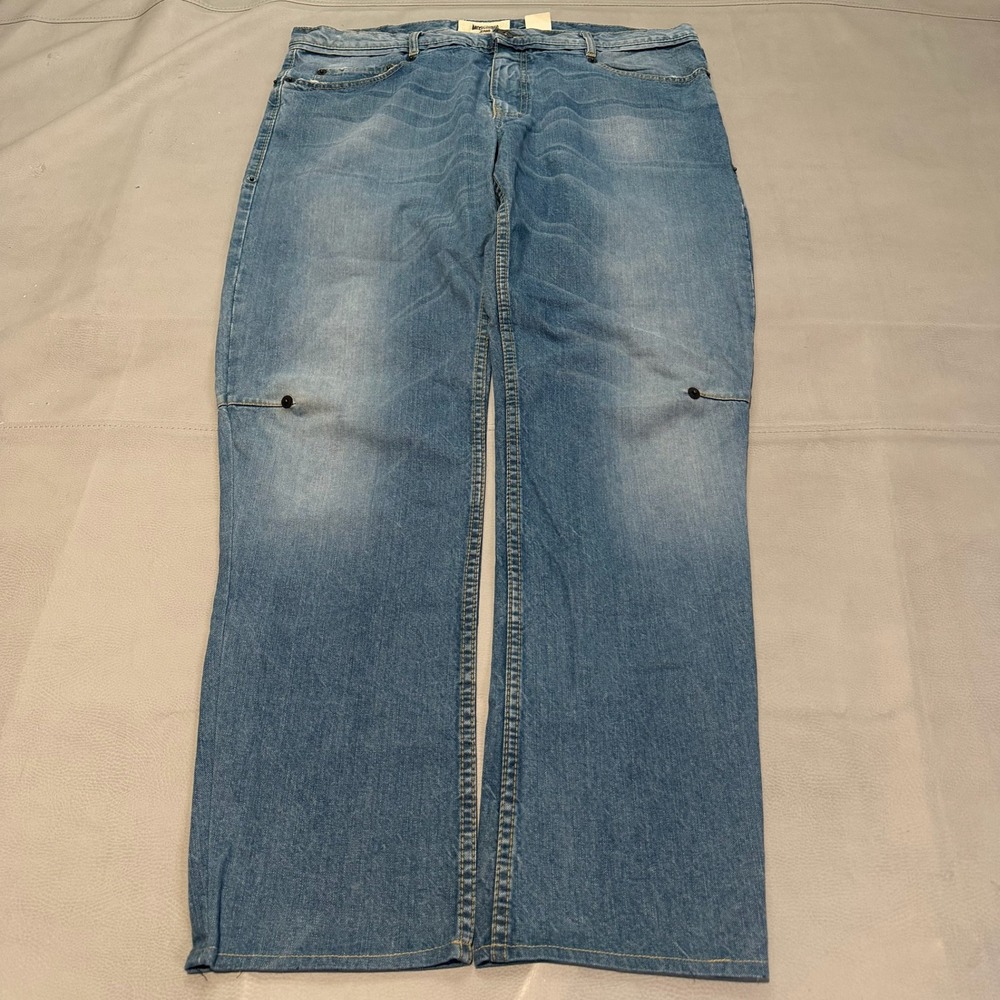 Moschino Jean Men Blue Denim Straight Med Wash Whisker Y2K Euro-38x31-7774